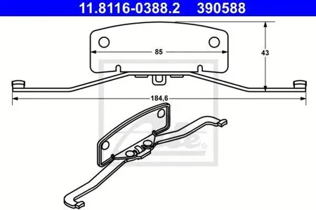 ATE 11811603882 Монтажный комплект торм.колодок Ford Galaxy , C-Max 08-15