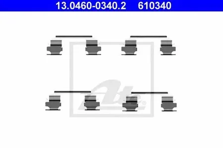 ATE 13046003402 Ремкомплект торм.колодок передних Nissan X-Trail 2.02.52.2D 01-13