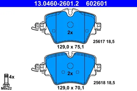 ATE 13046026012 Колодки торм.передние BMW 2X1 (F45F46F48), MINI (F54) 1.5-2.0 14->