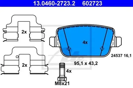 ATE 13046027232 Колодки торм.задние Land Rover Freelander 2.23.2 06>