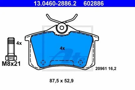 ATE 13046028862 Колодки торм.задние Audi A4A6Allroad all 97>