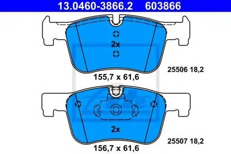 ATE 13046038662 Колодки BMW 1 (F2021) 3 (F30313480) 4 (F3236) 10->
