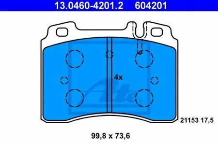 ATE 13046042012 Колодки торм.передние Mercedes R129 2.83.25.0 92-01