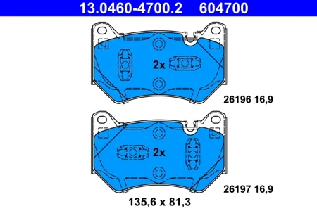 ATE 13046047002 Колодки торм.передние Audi Q5 (1LG) 17-