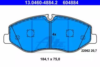 ATE 13046048842 Колодки торм. Mercedes V-CLASS (W447) 14- передние