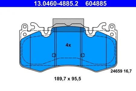 ATE 13046048852 Колодки торм.передние 13.0460-4885.2 ceramic Land Rover Range Rover IV LG 12> Sport LW 13>