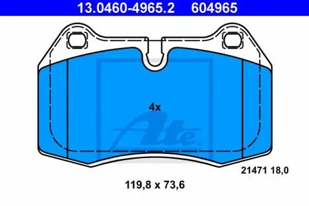 ATE 13046049652 Колодки торм.передние =441 00=571852B BMW E38 2.8-3.52.5TDs 95-01E31 4.0-5.6 94-99