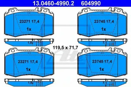 ATE 13046049902 Колодки торм.передние Mercedes W220W211 02>