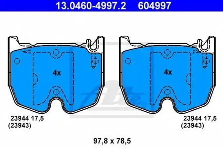 ATE 13046049972 Колодки торм.передние Mercedes W211S211R230R199 3.25.56.0 02>