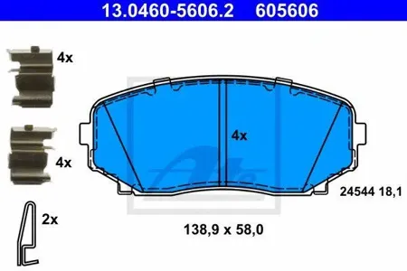 ATE 13046056062 Колодки торм.передние Mazda CX-7 MZR DISI Turbo 07>