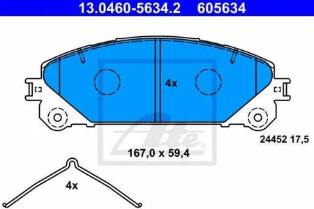 ATE 13046056342 Колодки торм.передние Lexus RX Highlander 3.54.5h 09>