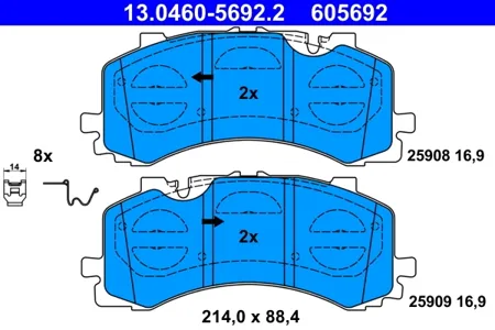 ATE 13046056922 Колодки 13.0460-5692.2