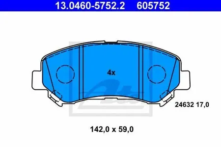 ATE 13046057522 Колодки торм.передние Nissan Qashqai X-Trail all 07> Maxima 09-11