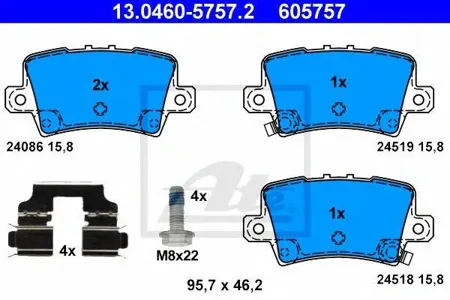 ATE 13046057572 Колодки торм.задние Honda Civic HATCHBACK 06=>