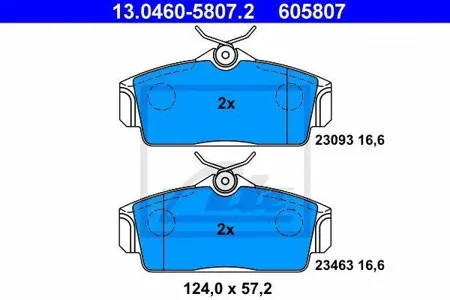 ATE 13046058072 Колодки торм.передние =704 10=FDB1096 Nissan Primera 1.6i-2.0i2.0TD &16V 96-02