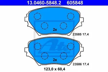 ATE 13046058482 Колодки торм.передние =813 00=224555 Toyota RAV4 1.82.0 WTi2.0D4-D 00>