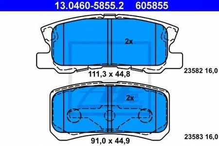 ATE 13046058552 Колодки торм.задние Mitsubishi Pajero Montero 1.8GDi-3.5GDi 99>