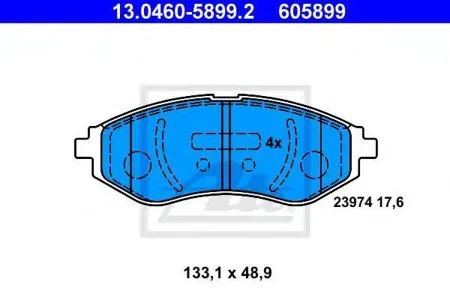 ATE 13046058992 Колодки торм.передние