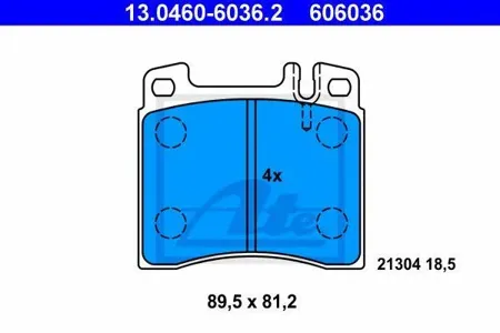 ATE 13046060362 Колодки торм.передние =408 00=FDB798 Mercedes W140 3.03.2 91-93