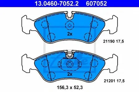 ATE 13046070522 Колодки торм.передние Opel Vectra B 1.6i1.8i 16V1.7TD 95-02