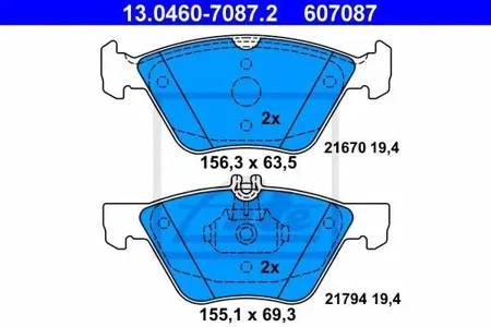 ATE 13046070872 Колодки торм.передние Mercedes W210 2.0T-3.22.5TD2.7CDi 96-02