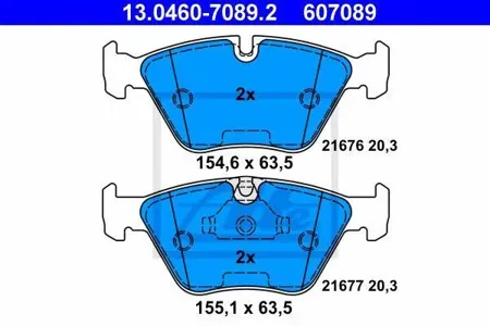 ATE 13046070892 Колодки торм. BMW 330i 330 Tdi 520i 523i 525 TDS 528i 530 Tdi 535i M3 MG,ZT,ZT-T 0195->
