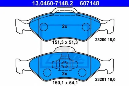 ATE 13046071482 Колодки торм. Ford Mazda Fiesta Fusion 2 99- перед.