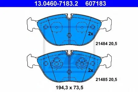 ATE 13046071832 Колодки торм.передние BMW E38 5.04.0D 94>, Mercedes W210 E50E55 AMG 96-02