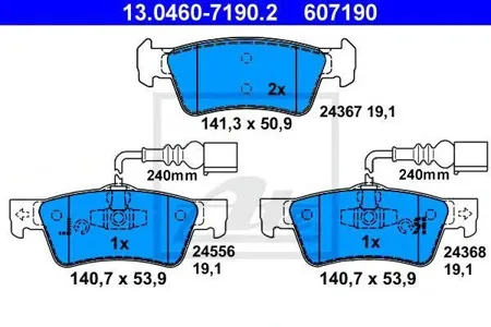 ATE 13046071902 Колодки торм.задние VW Touareg 3.24.26.02.5TDi3.0TDi 02>