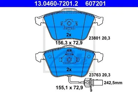 ATE 13046072012 Колодки торм.передние Audi A8 3.0-4.0DT 02> disc 360x34