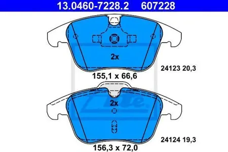 ATE 13046072282 Колодки торм.передние =1219 00[C2C27290] Ford Galaxy C-Max 2.01.8TDCi2.0TDCi 06>