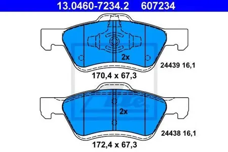 ATE 13046072342 Колодки торм.передние =GDB1752 [4778223] Ford Maverick Mazda Tribute 2.3-3.0i 04>