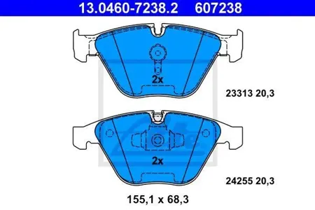 ATE 13046072382 Колодки торм.передние E90,LCI,E91,E92,E93,X1 E84,Z4,E89