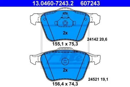 ATE 13046072432 Колодки торм.передние Ford Galaxy , Mondeo , C-Max Volvo S80