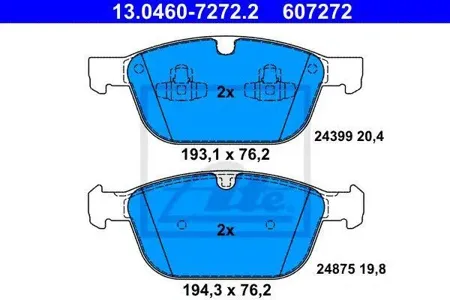 ATE 13046072722 Колодки торм.передние Volvo XC60 10>