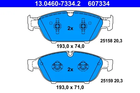 ATE 13046073342 Колодки торм.передние Audi A6A7A8 2.8FSi4.2FSi3.0TDi 09>