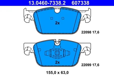 ATE 13046073382 Колодки торм.передние Volvo XC90 IIS90 IIV90 II 14>
