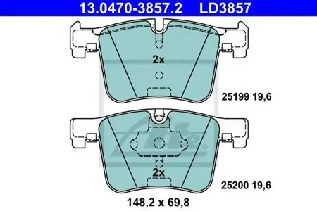 ATE 13047038572 Колодки торм.передние BMW X3 F25 3.02.0D 10>