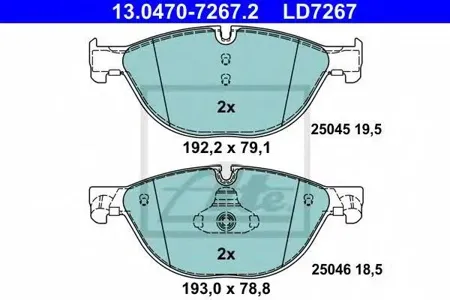 ATE 13047072672 Колодки торм.передние BMW F01-F04F07F10-F13 3.0i-5.0i2.5D-5.0D 08>