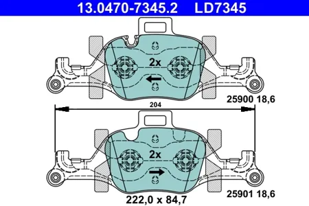 ATE 13047073452 Колодки торм.передние BMW 5(F10,F11) X3(F25) X4(F26) Z4(E89) 09->