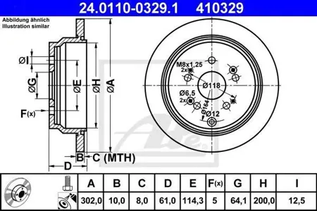 ATE 24011003291 Торм.диск задний Honda CR-V 2.0i2.2CTDi 07>