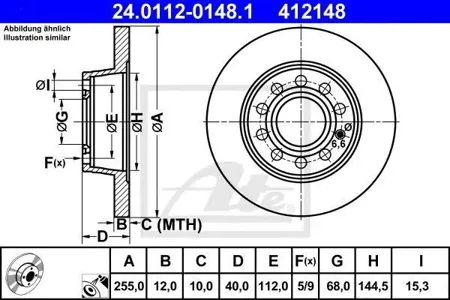 ATE 24011201481 Диск торм.задний Audi A4 1.6-3.0 99>