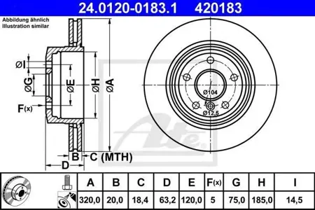 ATE 24012001831 Диск торм.задний BMW E60E61 2.0-3.02.5D3.0D M54M57N57 03>