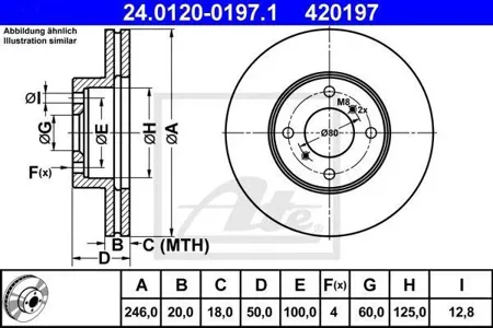 ATE 24012001971 Диск тормозной