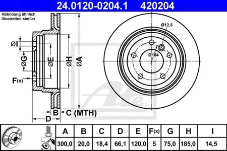 ATE 24012002041 Диск торм.задний BMW E90 2.0i2.5ixi2.0D 05>