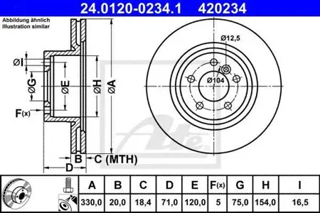 ATE 24012002341 Диск торм.задний вентилир. BMW F25 2.0i2.8i3.51.8D2.0D3.0D3.5D 10>