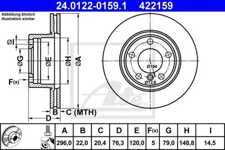 ATE 24012201591 Диск торм.перед. BMW E39 2.0-3.5 M47-M62 95>