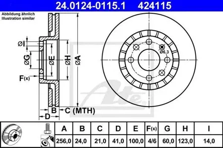 ATE 24012401151 Диск торм.перед. вентил. Daewoo Nexia 1.5 94> Lanos 96> Espero 95>