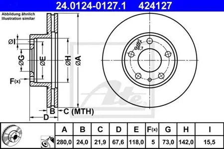 ATE 24012401271 Диск тормозной PSA Fiat Jumper Boxer Ducato 00- перед.