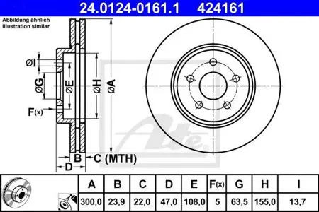 ATE 24012401611 Диск торм.перед. Ford Mondeo 1.8-2.2TD 00>